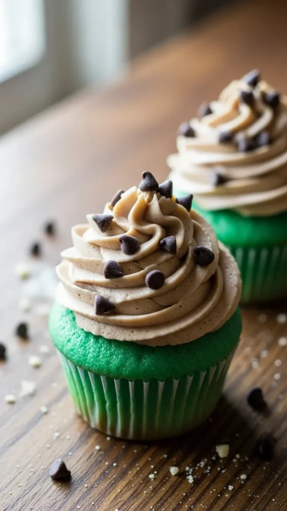 Mint Chocolate Chip Cupcake Swirls