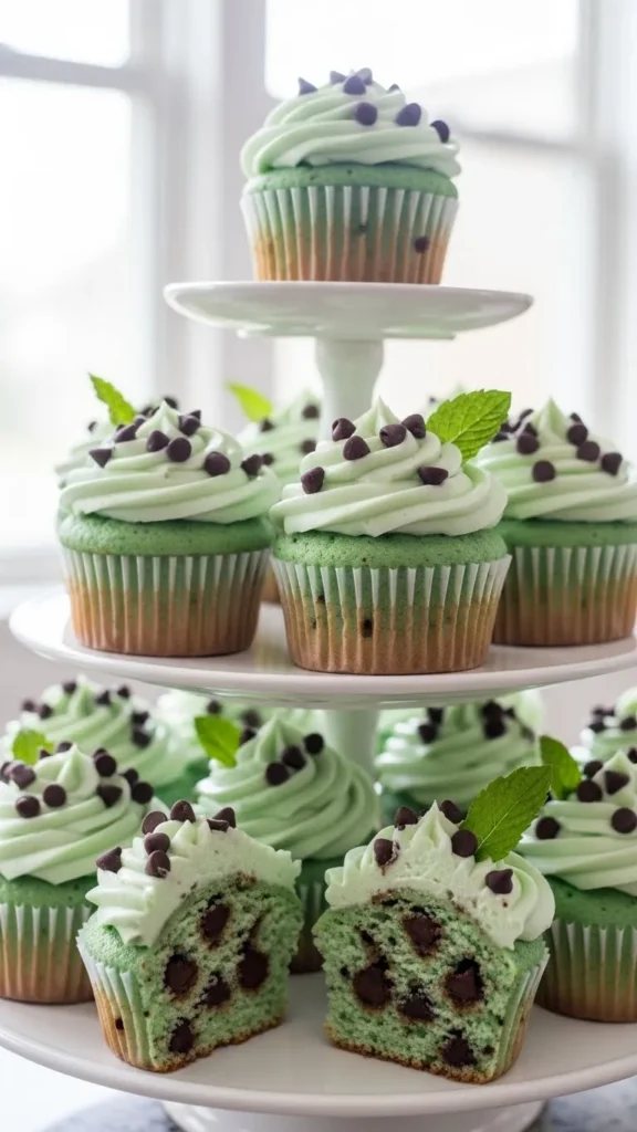 Mint Chocolate Chip Cupcakes