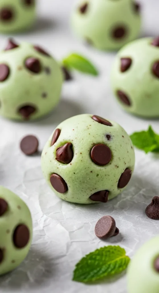 Mint Chocolate Cookie Dough Bites