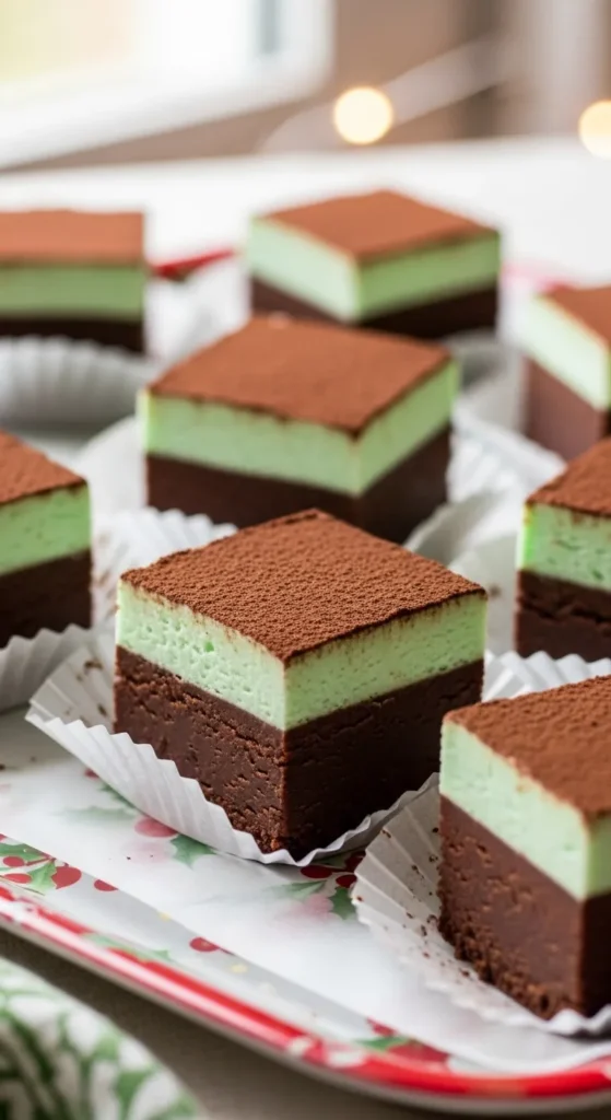 Mint Chocolate Fudge Squares
