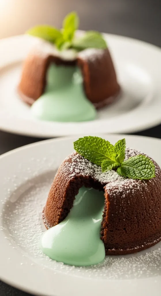 Mint Chocolate Lava Cakes