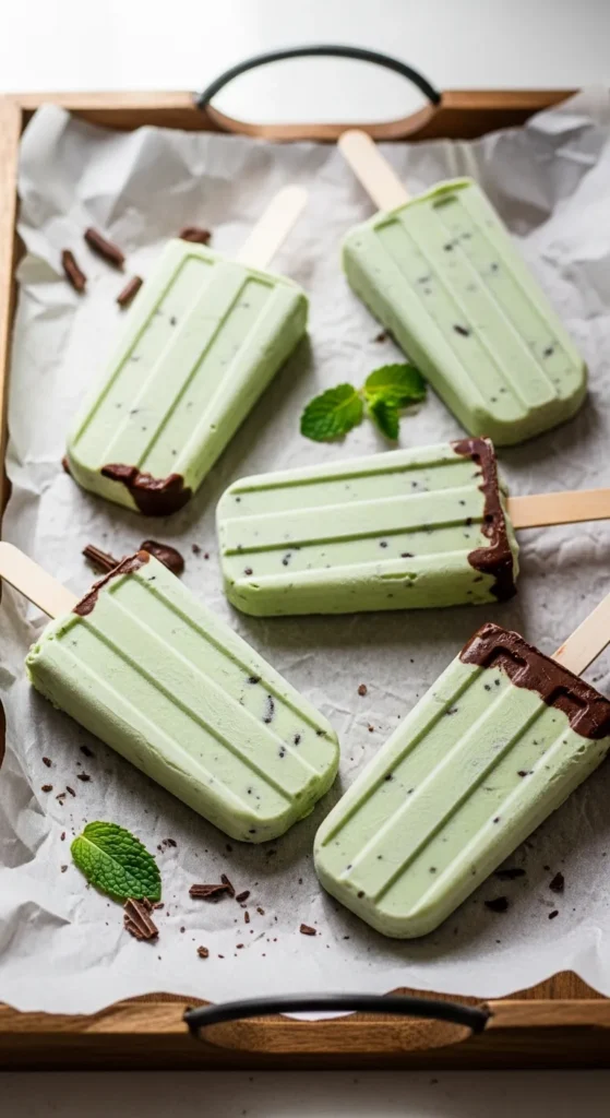 Mint Chocolate Popsicles