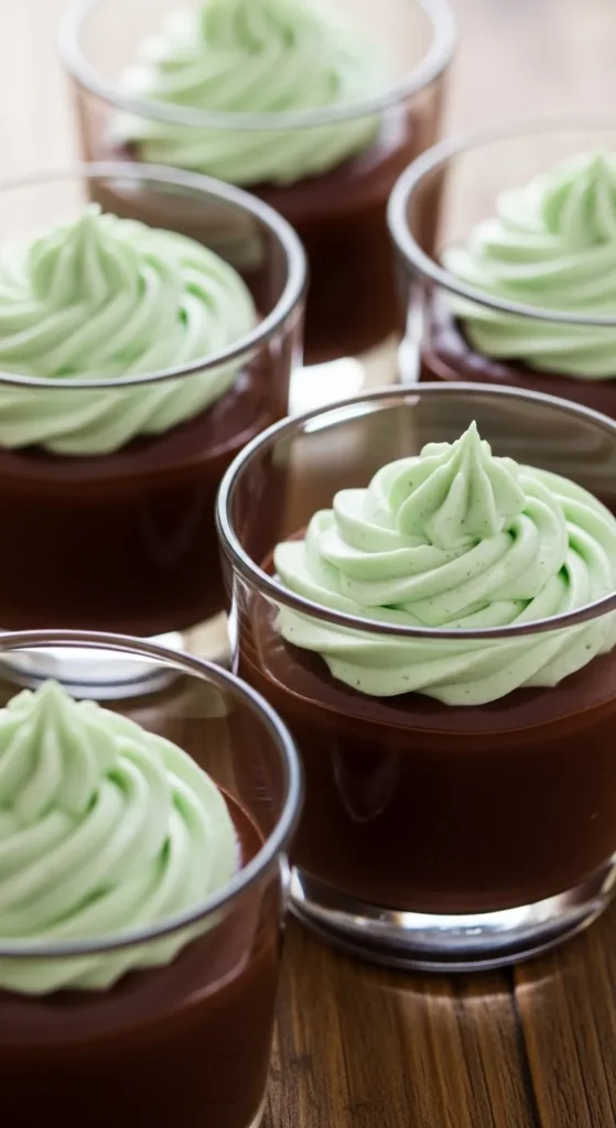 Mint Chocolate Pudding Cups