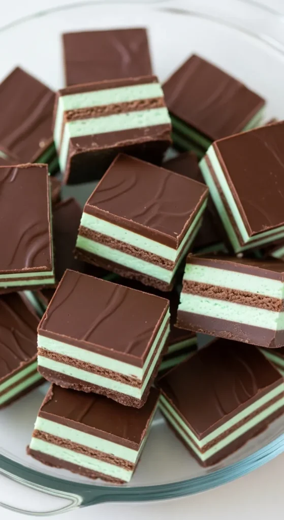 Mint Chocolate Refrigerator Squares