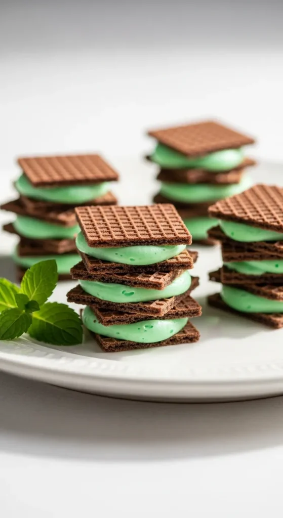 Mint Chocolate Wafer Stacks