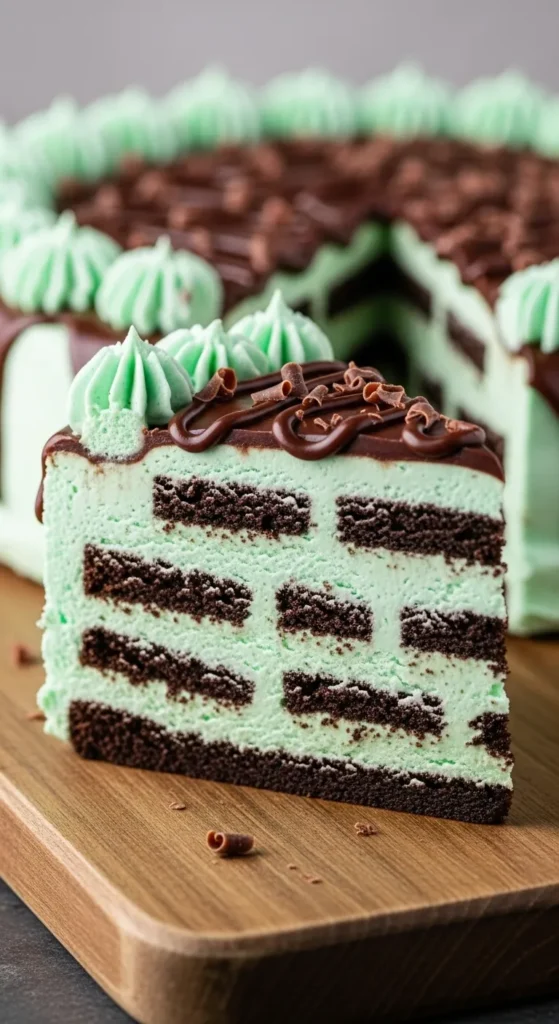 Mint Cookie Icebox Cake