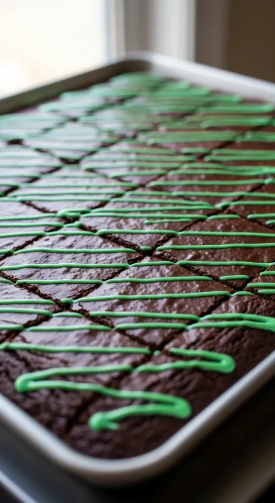 Mint Drizzle Sheet Brownies