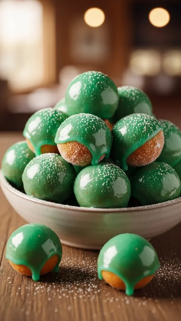 Mint Frosted Donut Holes