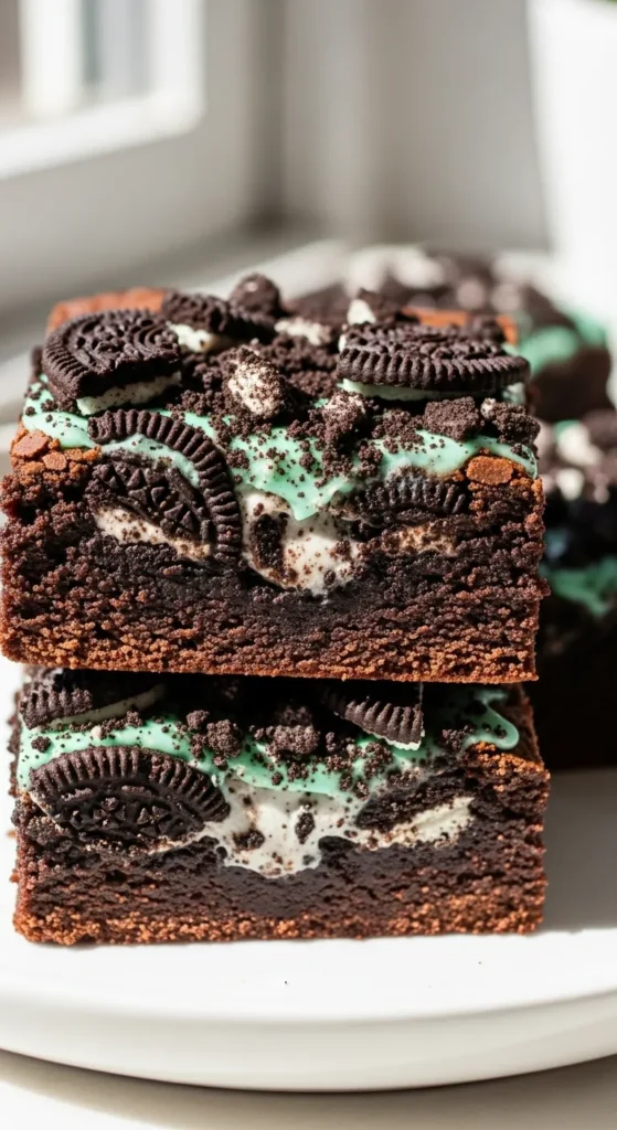 Mint Oreo Fudge Brownies