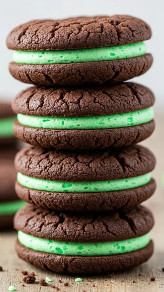 Mint Sugar Cookie Sandwiches