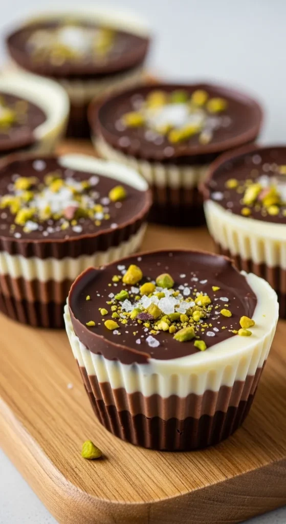 No-Bake Shamrock Bark Cups