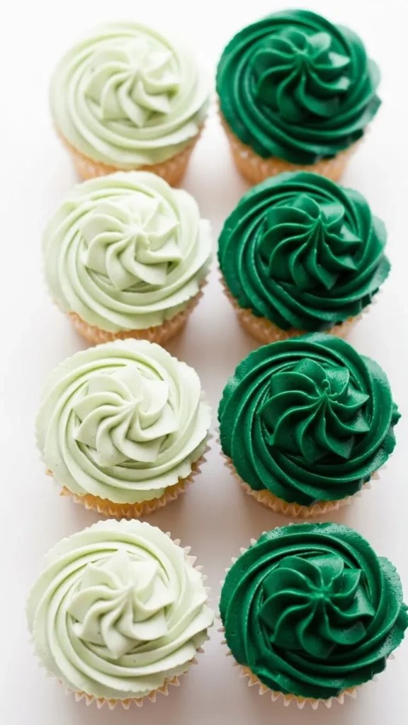 Ombre Green Cupcakes