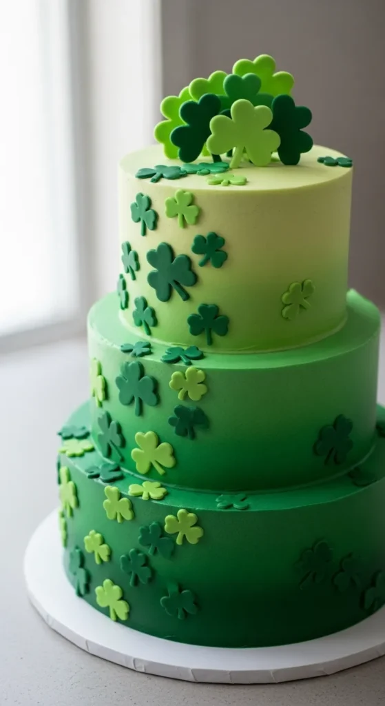Ombre Shamrock Cake