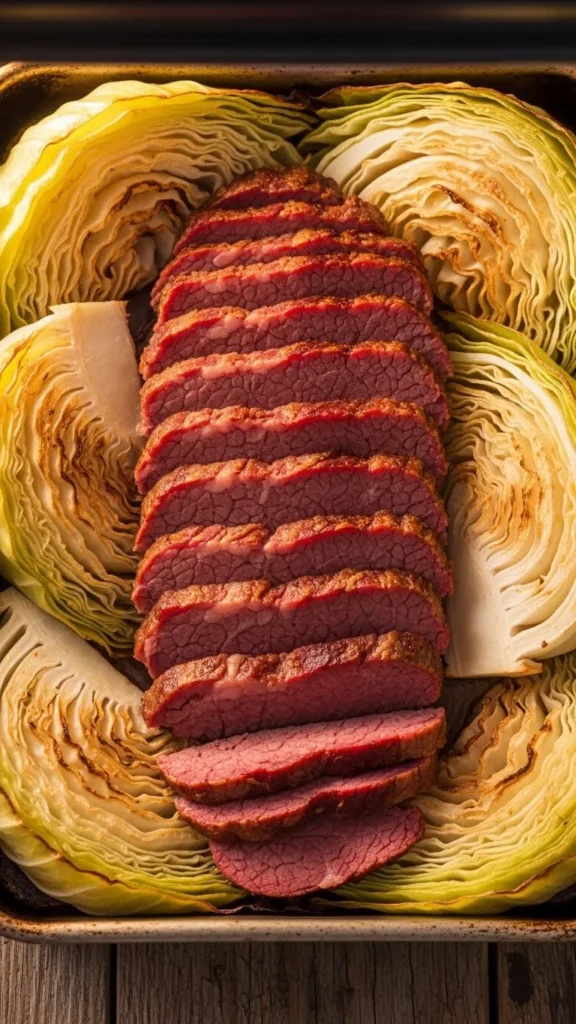 Oven-Braised Corned Beef with Roasted Cabbage