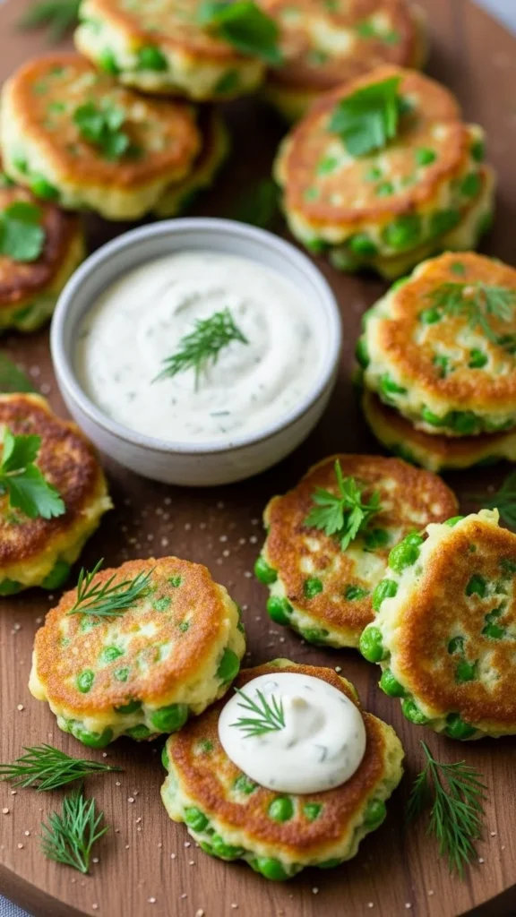 Pea and Cheese Fritters