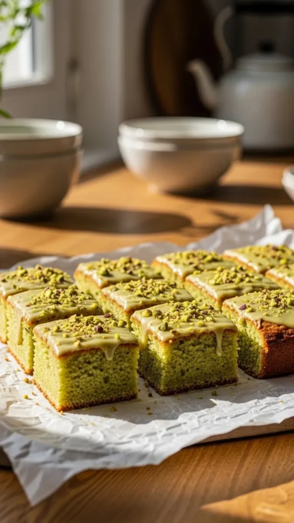 Pistachio Cake Squares