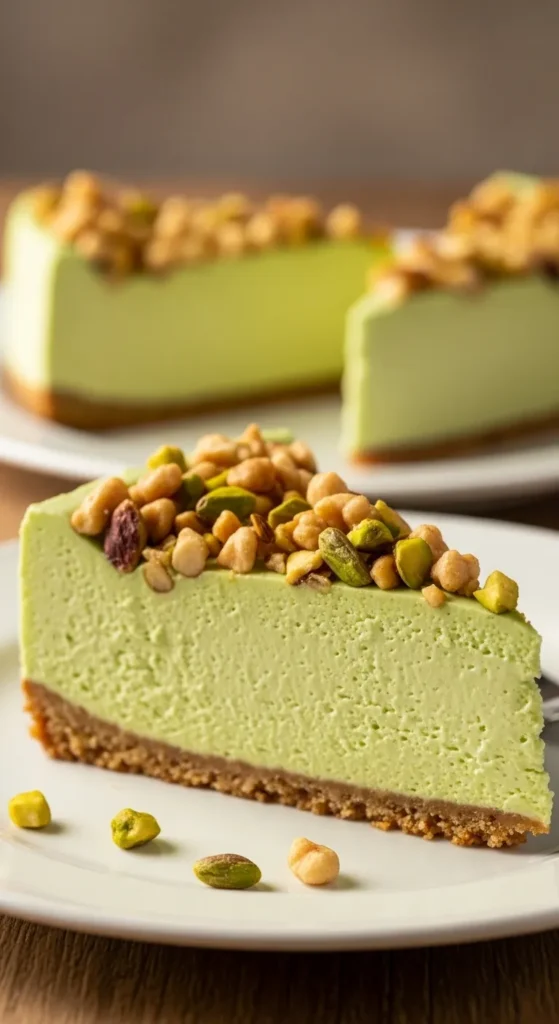 Pistachio White Chocolate Cheesecake