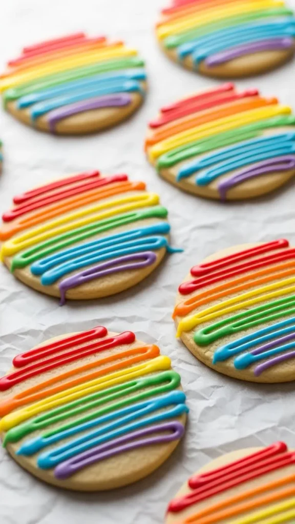 Rainbow Drizzle Sugar Cookies