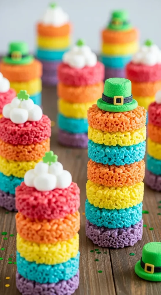 Rainbow Marshmallow Stacks