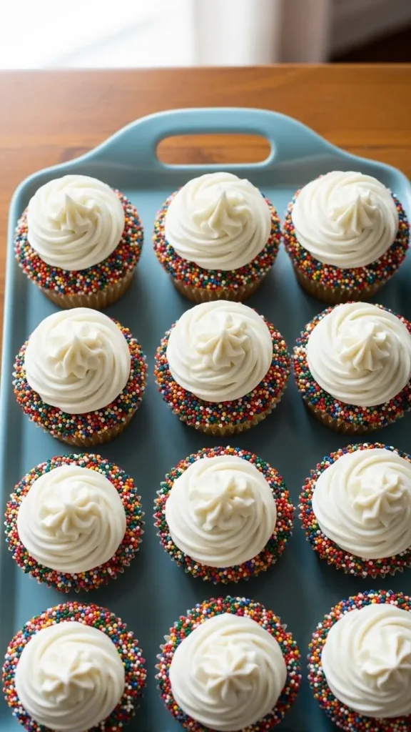Rainbow Rim Cupcakes