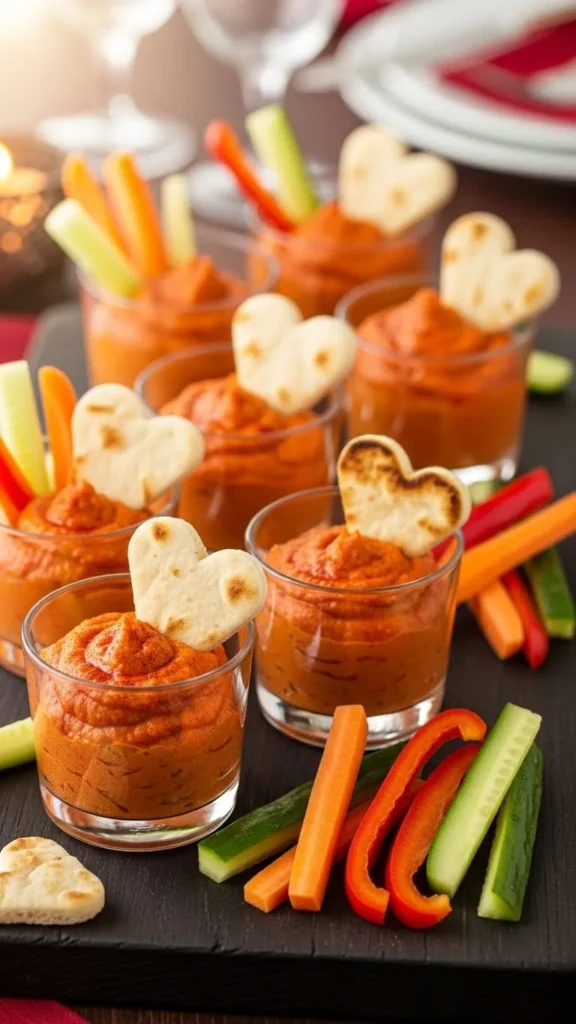 Roasted Red Pepper Hummus Cups
