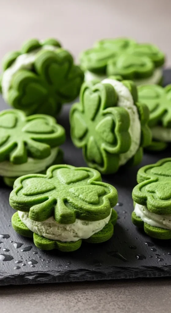 Shamrock Ice Cream Sandwiches