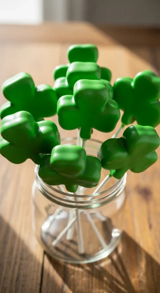 Shamrock Marshmallow Pops