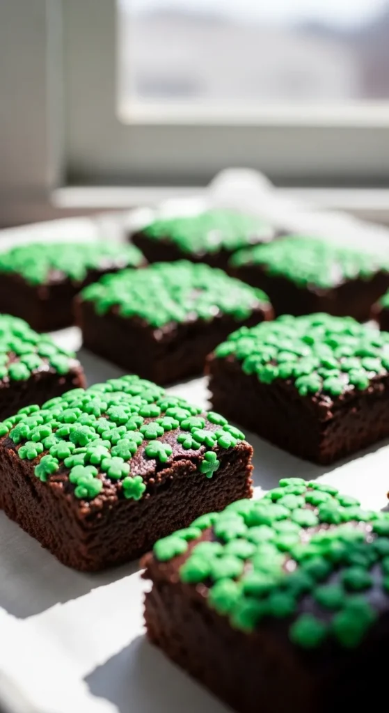 Shamrock Sprinkle Brownies