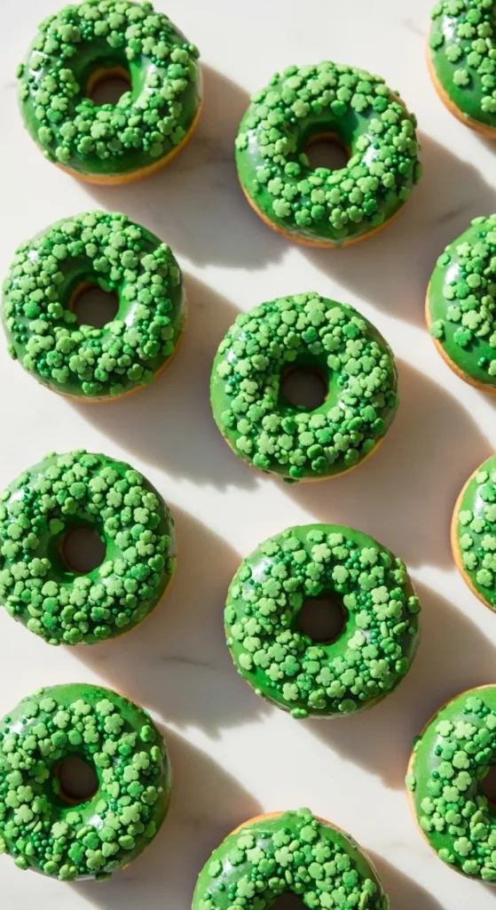 Shamrock Sprinkle Donuts