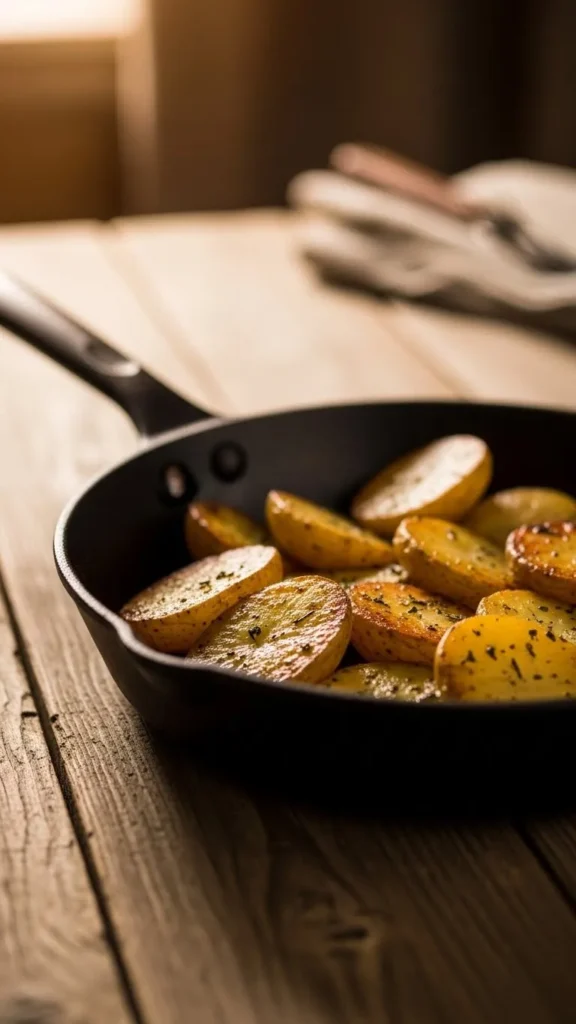 Skillet Fried Potatoes with Herbs
