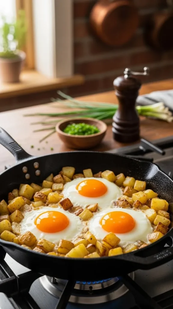 Skillet Potatoes With Eggs