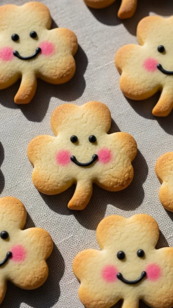 Smiling Clover Face Cookies