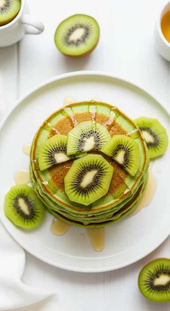 Soft Kiwi Green Pancakes