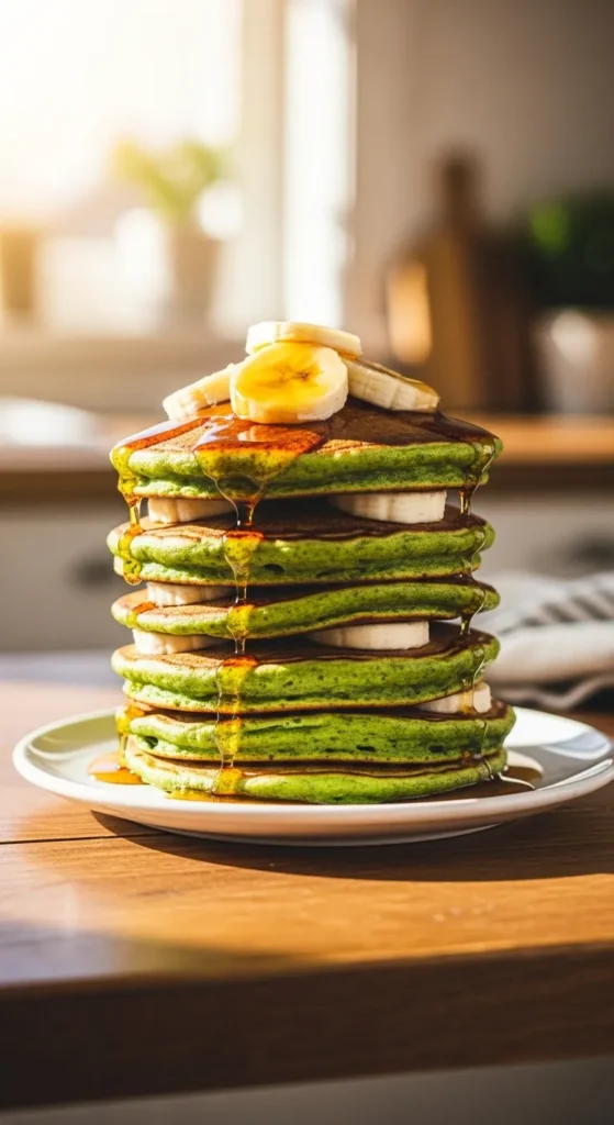 Spinach Banana Morning Pancakes