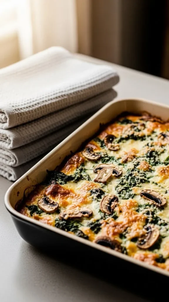Spinach and Mushroom Brunch Casserole