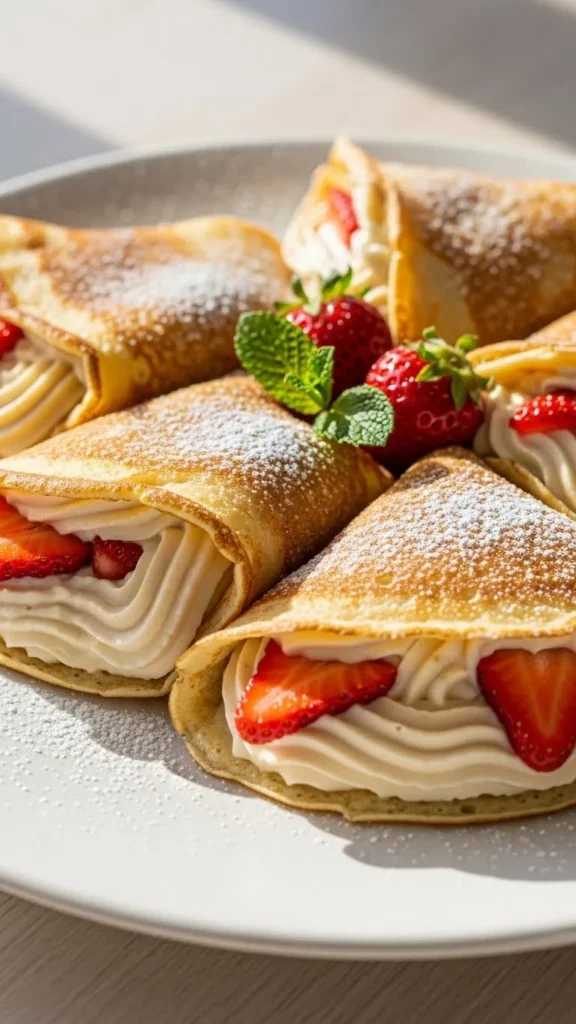 Strawberry Cream Crepes