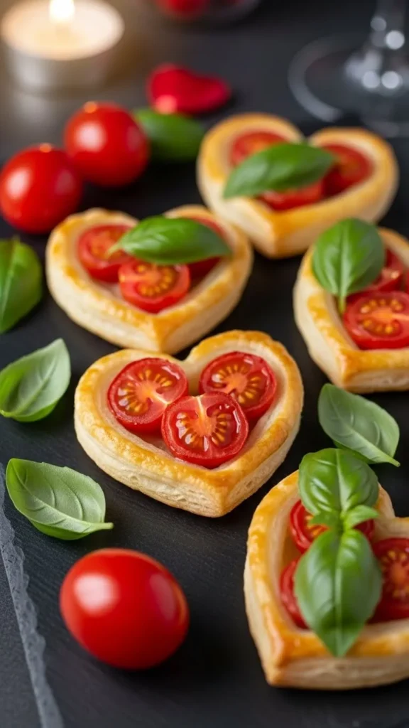 Tomato Basil Puff Pastry Bites