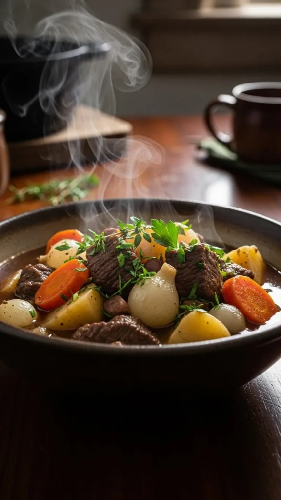 Traditional Irish Stew With Root Vegetables