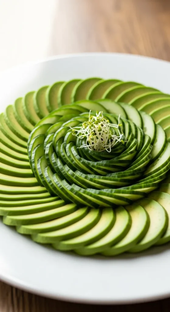Avocado and Cucumber Slices