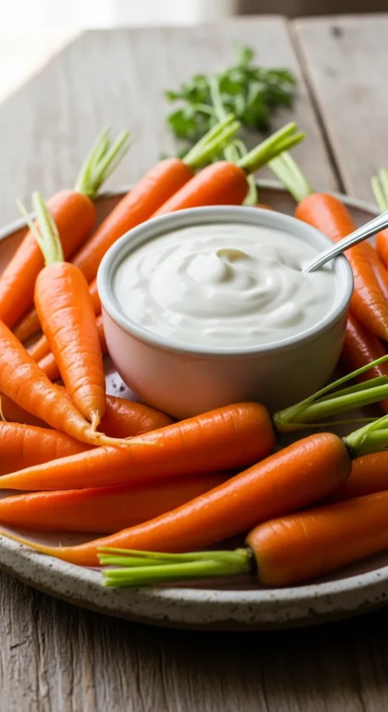 Baby Carrots with Yogurt Dip
