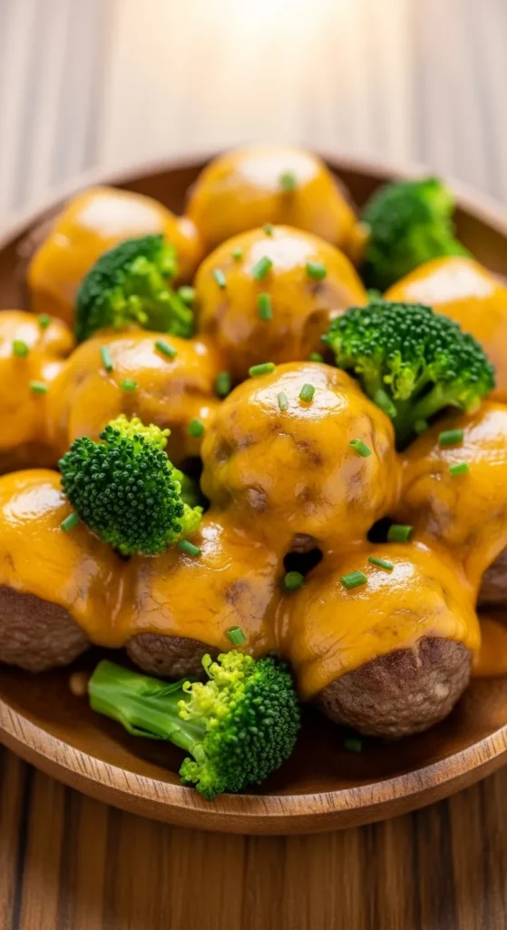 Broccoli and Cheddar Mini Meatballs