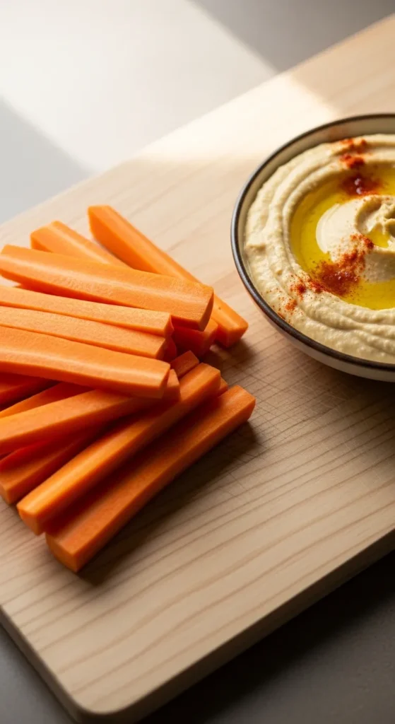 Carrot Sticks with Hummus