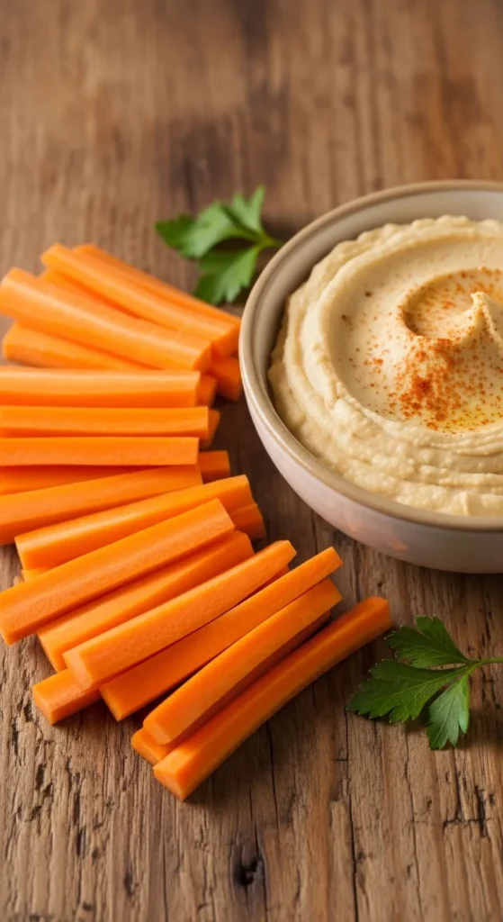 Carrot Sticks with Hummus