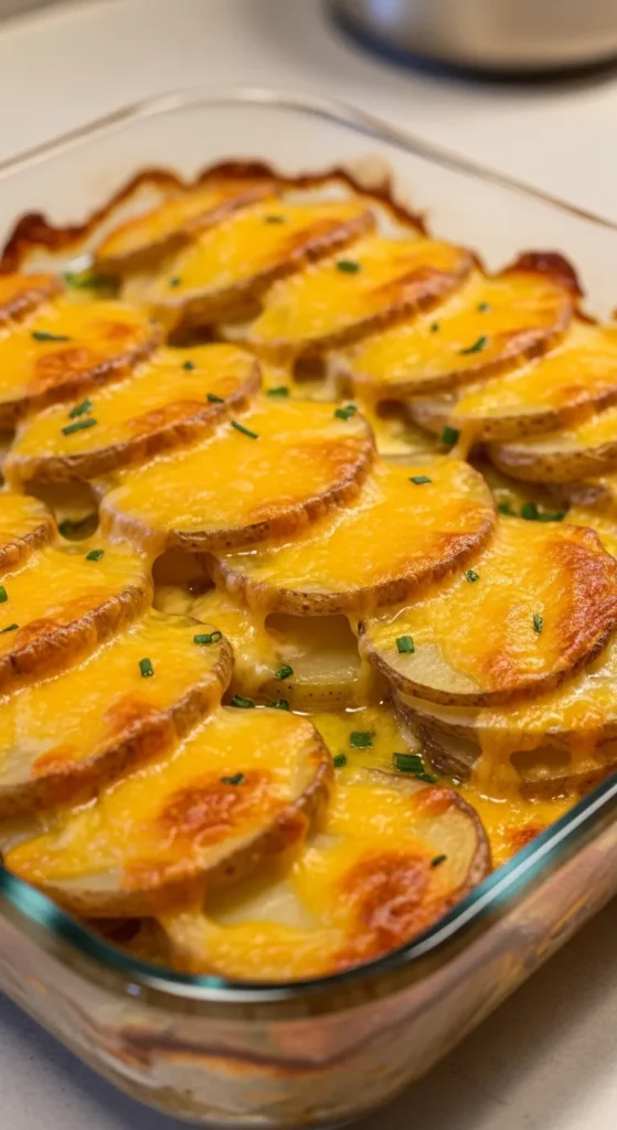 Cheddar and Potato Layered Casserole