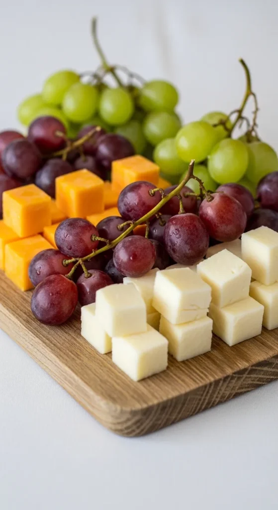 Cheese Cubes with Grapes