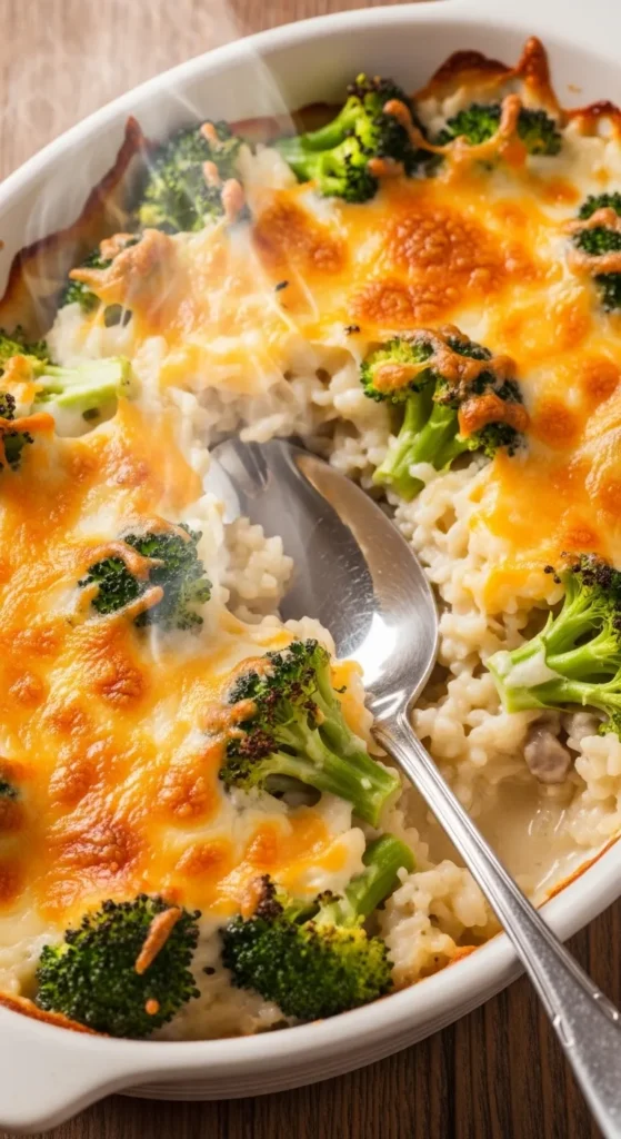 Cheesy Broccoli and Rice Bake