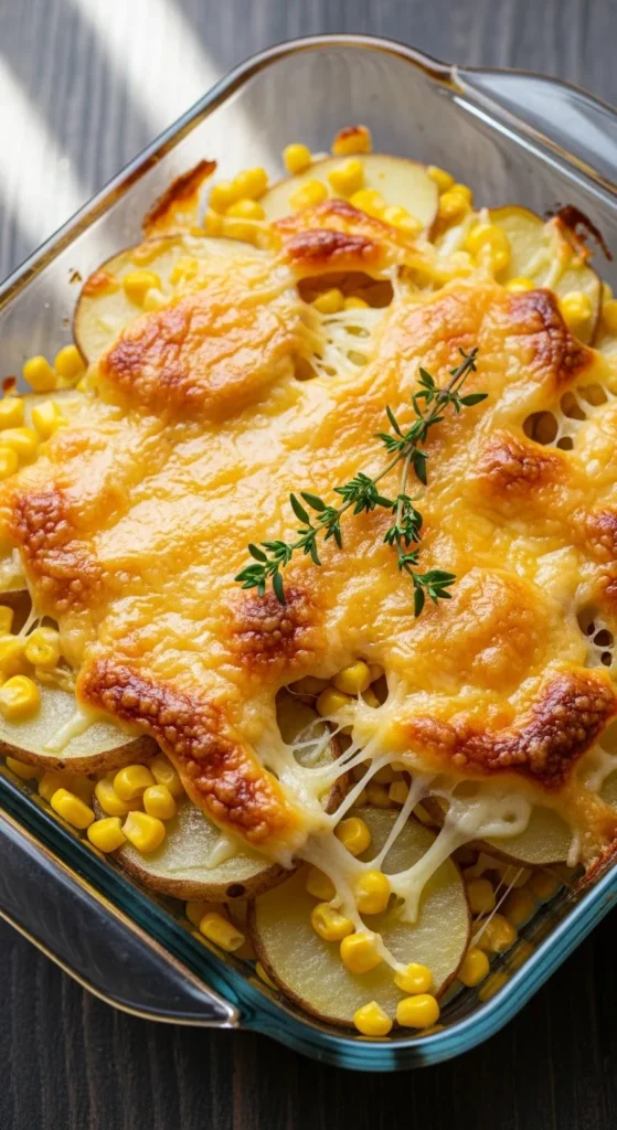 Cheesy Potato and Corn Bake