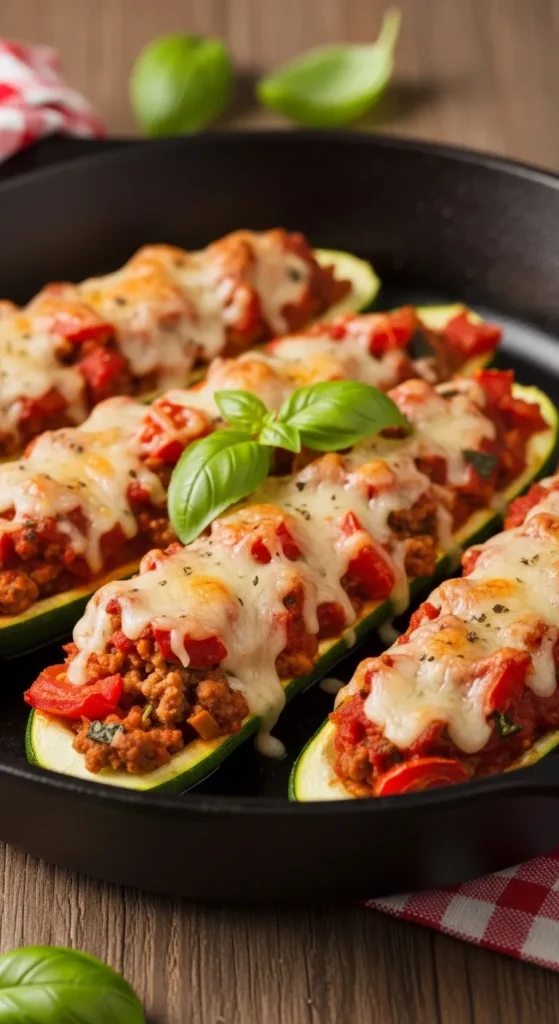 Cheesy Zucchini Boats