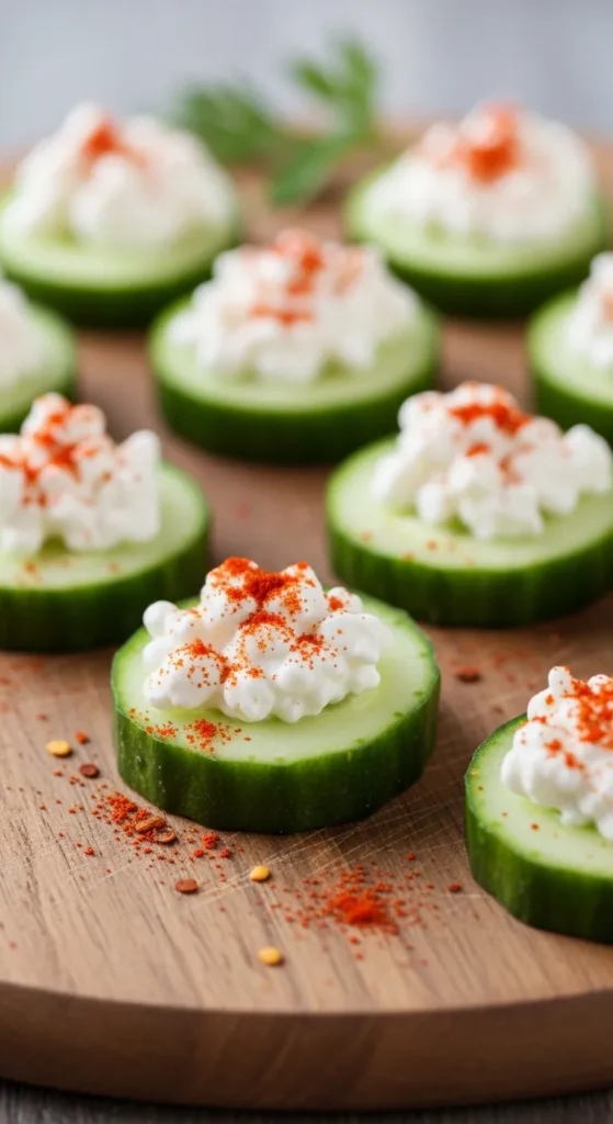Cottage Cheese and Cucumber Bites