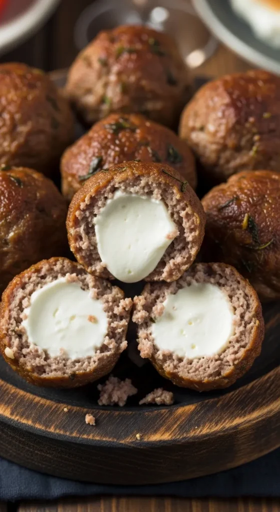 Cream Cheese Stuffed Meatballs